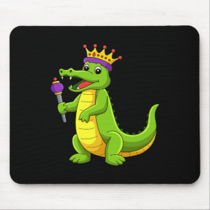 Happy Mardi Gras King Crocodile Funny Mardi Gras K Mouse Pad