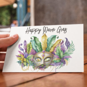 Happy Mardi Gras mask Postcard
