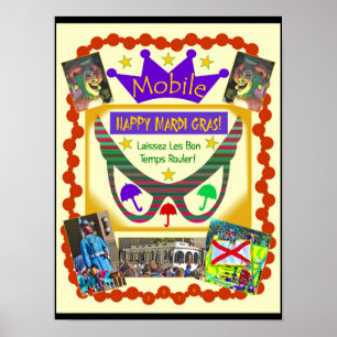 Happy Mardi Gras Mobile Poster