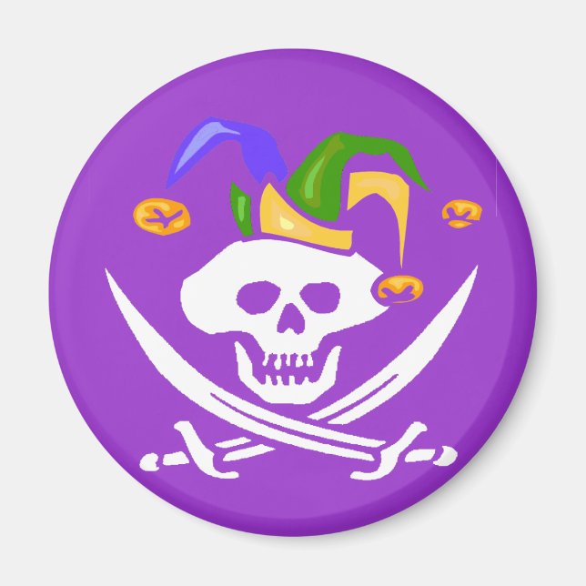 Happy Mardi Gras Pirate Magnet (Front)