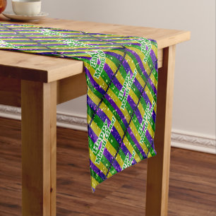 Happy Mardi Gras Poster Short Table Runner