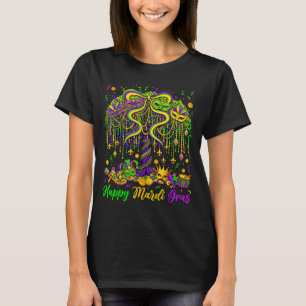 Happy Mardi Gras Tree Beads Illustration T-Shirt