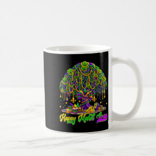 Happy Mardi Gras Tree Beads Mask Carnival New Orle Coffee Mug