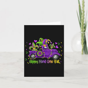Happy Mardi Gras Y'all Truck Leopard Mardi Gras Bo Card