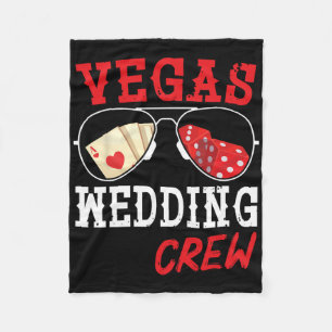 Happy Marry Bride Groom Husband And Wife Vegas Wed Fleece Blanket