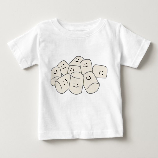 Happy Marshmallow buddies sticky puff sweet friend Baby T-Shirt (Front)