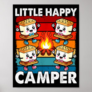 Happy marshmallow camper kids toddler boy cute poster