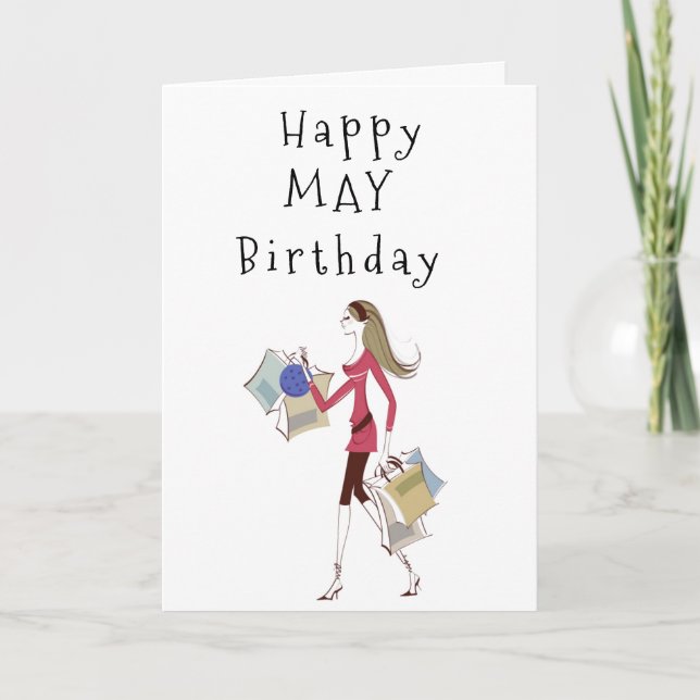 HAPPY ***MAY*** BIRTHDAY FOR **HER** CARD (Front)