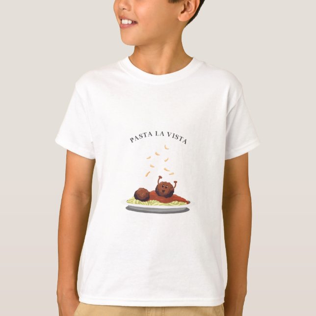 Happy Meatball "Pasta La Vista!" T-Shirt (Front)