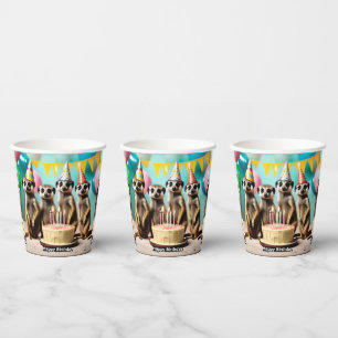 Happy Meerkat Birthday,  Paper Cups