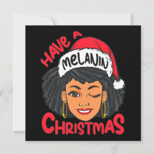 Happy Melanin Christmas Merry X-mas Black Sista Invitation