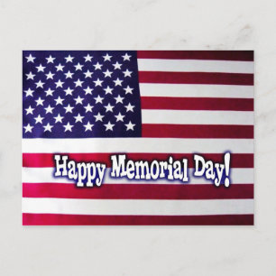 Happy Memorial Day American Flag Postcard