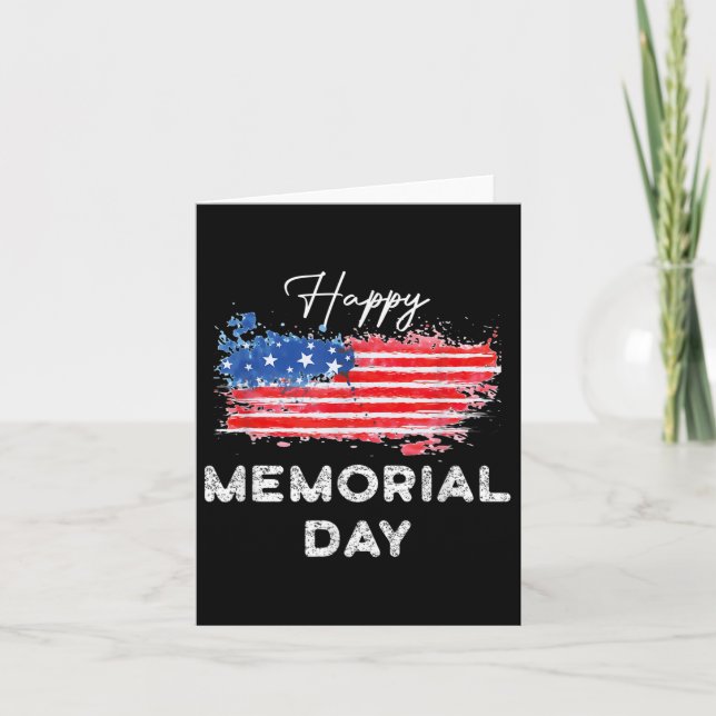 Happy Memorial Day Elegant Design  Card (Front)