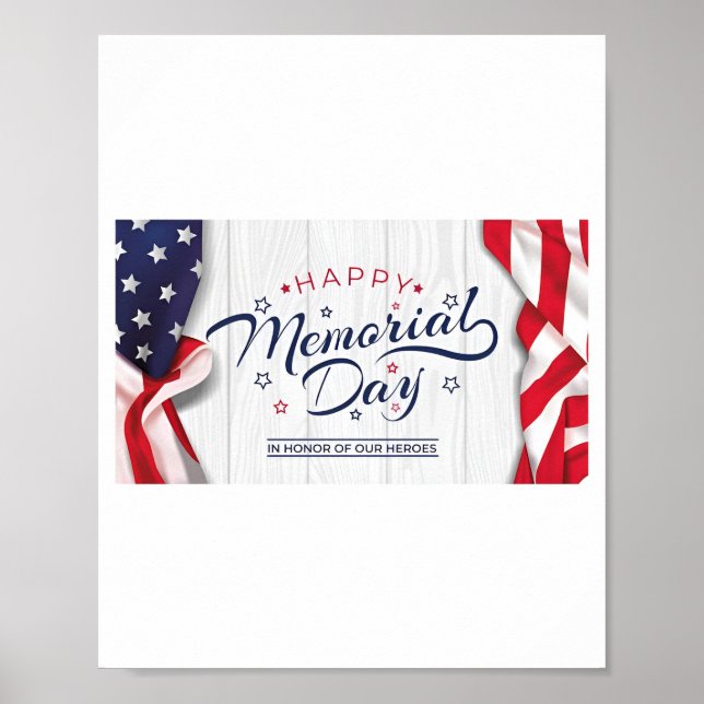 Happy Memorial Day Flag Poster (Front)