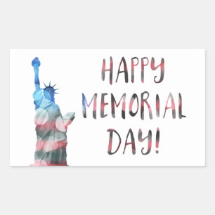 Happy Memorial Day (liberty bokeh) Rectangular Sticker