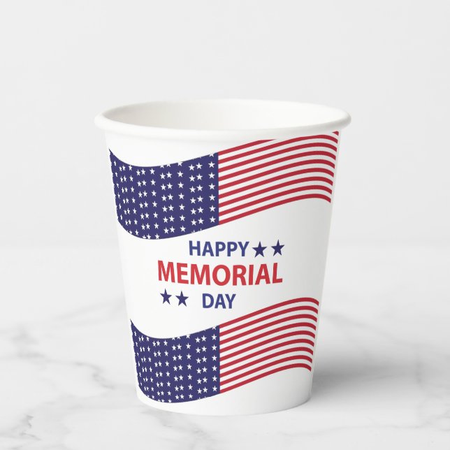 Happy Memorial Day  Napkins Paper Cups (Front)