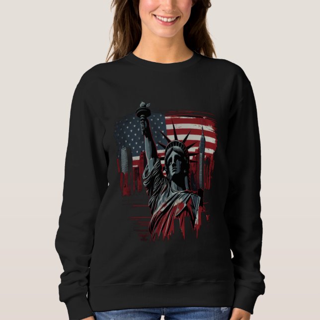 Happy Memorial Day New York NY City Skyline USA Am Sweatshirt (Front)