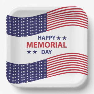 Happy Memorial Day  Paper Plate