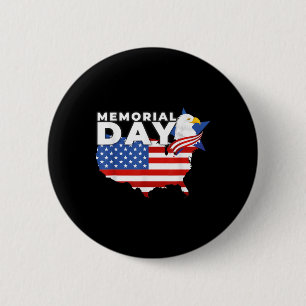 Happy Memorial Day Usa Flag Honour 4th Of July  6 Cm Round Badge