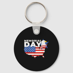 Happy Memorial Day Usa Flag Honour 4th Of July  Key Ring