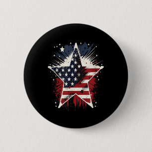 Happy Memorial Day Veteran American Usa Star Flag 6 Cm Round Badge
