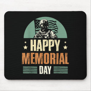 Happy Memorial Day Veteran Military Combat Mouse Pad