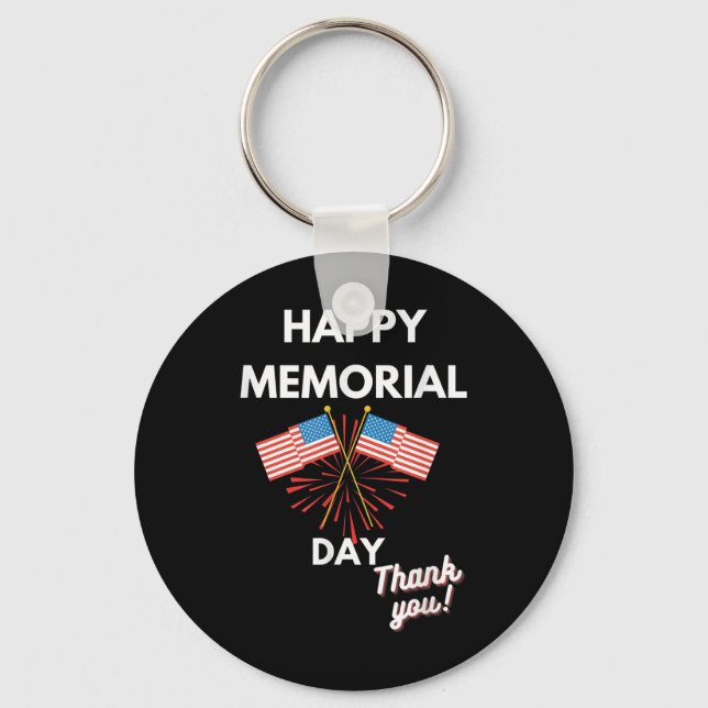Happy Memorial Day Veterans  Key Ring (Front)