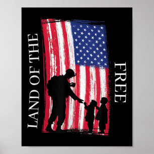 Happy Memorial Day Veterans Land Of The Free Poster