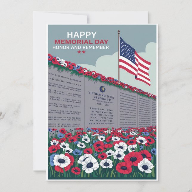 Happy Memorial Day Vietnam War Veterans Holiday Card (Front)