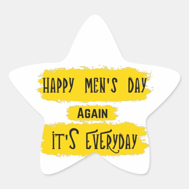 Happy Men's Day Star Sticker (Front)