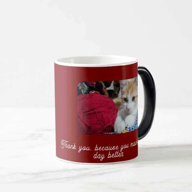 Happy Meow Day ,Cat Lovers Magic Mug (Front Right)