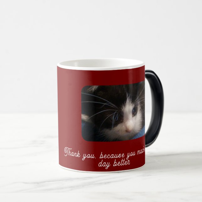 Happy Meow Day ,Cat Lovers Magic Mug (Front Right)