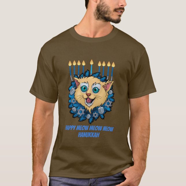 Happy Meow Hanukkah T-Shirt (Front)