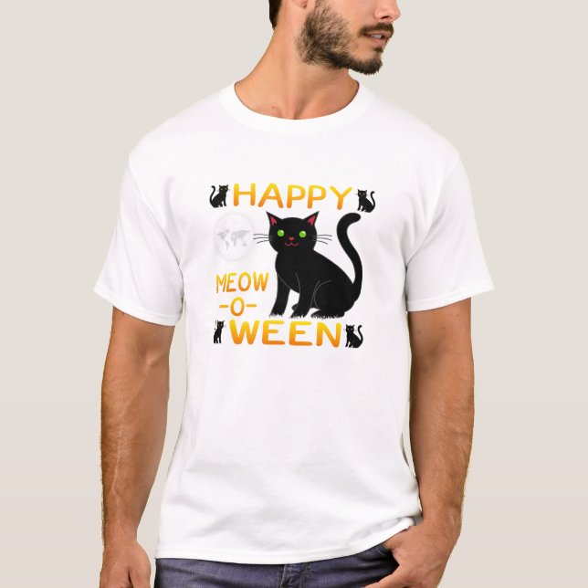 Happy Meow-O-Ween – Black Cats T-Shirt (Front)