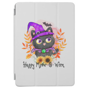 Happy Meow-o-ween -Black Witch Cat iPad Air Cover