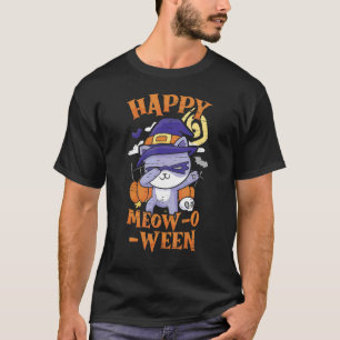 Happy Meow O Ween Kitten Cat Happy Halloween T-Shirt