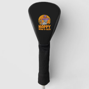 Happy Meow O Ween Pumpkin Cat Witch Full Moon Hall Golf Head Cover