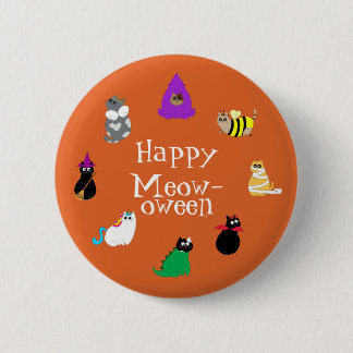Happy Meow-oween Cats in Costume Pin