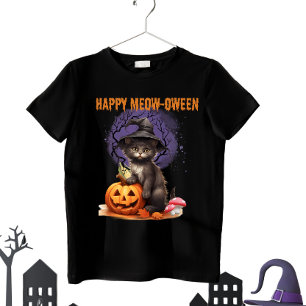 Happy Meow-oween Halloween funny T-Shirt