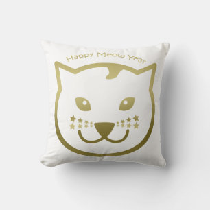 Happy Meow Year - Custom background colour Cushion