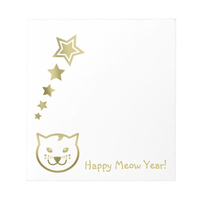 Happy Meow Year - Custom background colour Notepad (Front)
