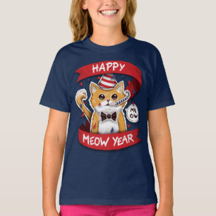 Happy Meow Year - Happy New Year Word Game T-shir T-Shirt