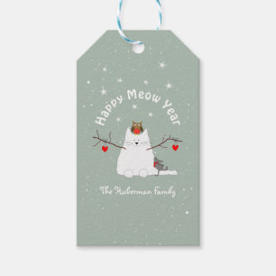 'Happy Meow Year' Snowcat Gift Tags