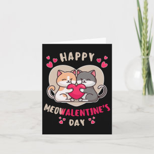 Happy Meowalentine's Day Single Girls Love Cat Hol Card