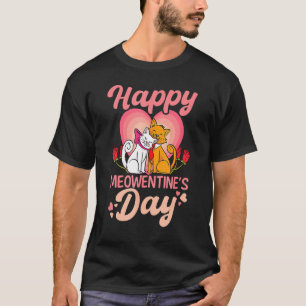 Happy Meowentine S Day Cute Cat Couple Matching V T-Shirt