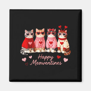Happy Meowentines Cute Cat Valentine Love Crochet Magnet