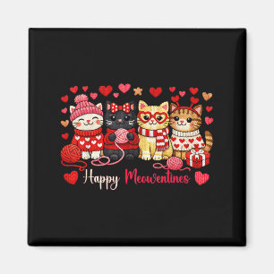 Happy Meowentines Cute Cat Valentine Love Crochet Magnet