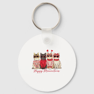 Happy Meowentines Cute Valentine Cat Lovers Girls Key Ring