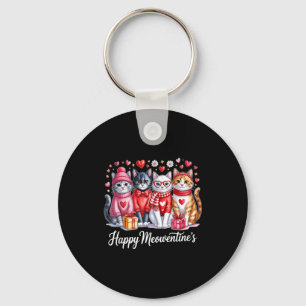 Happy Meowentines Cute Valentine Cat Lovers Girls  Key Ring