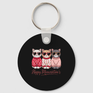 Happy Meowentines Cute Valentine Cat Lovers Girls Key Ring